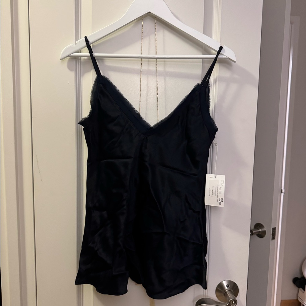 Frame Navy Satin Camisole Top